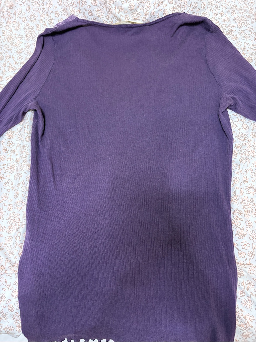 Denim & Supply Ralph Lauren Purple Long Sleeve Lace Trim Top Alt Elena Gilbert - Picture 3 of 3